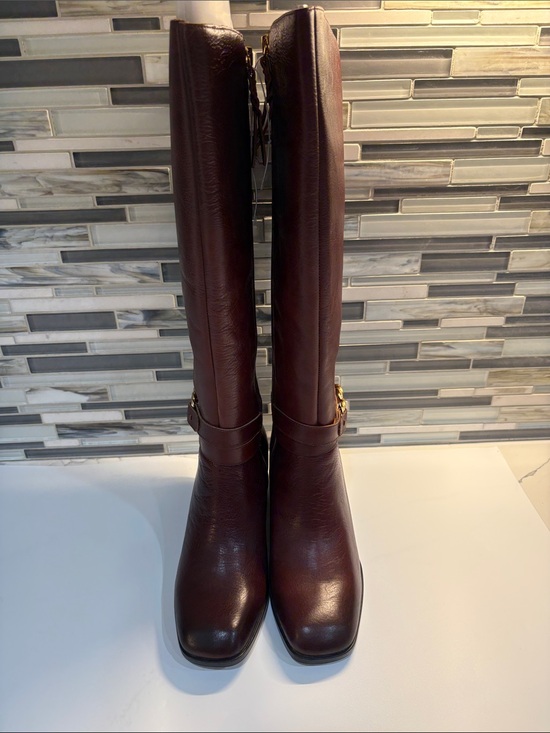 Naturalizer Shoes - Naturalizer Isabeau Cognac Women's Over-the-Knee Leather Boots - Dark Brown